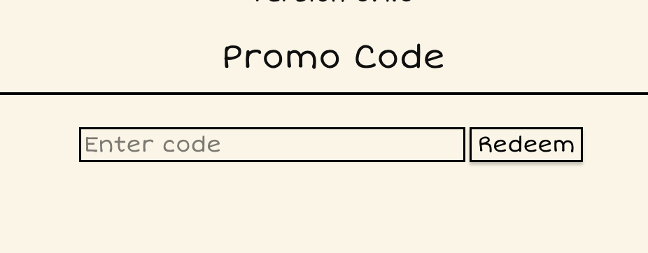 Promo Code section